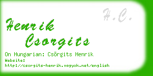 henrik csorgits business card